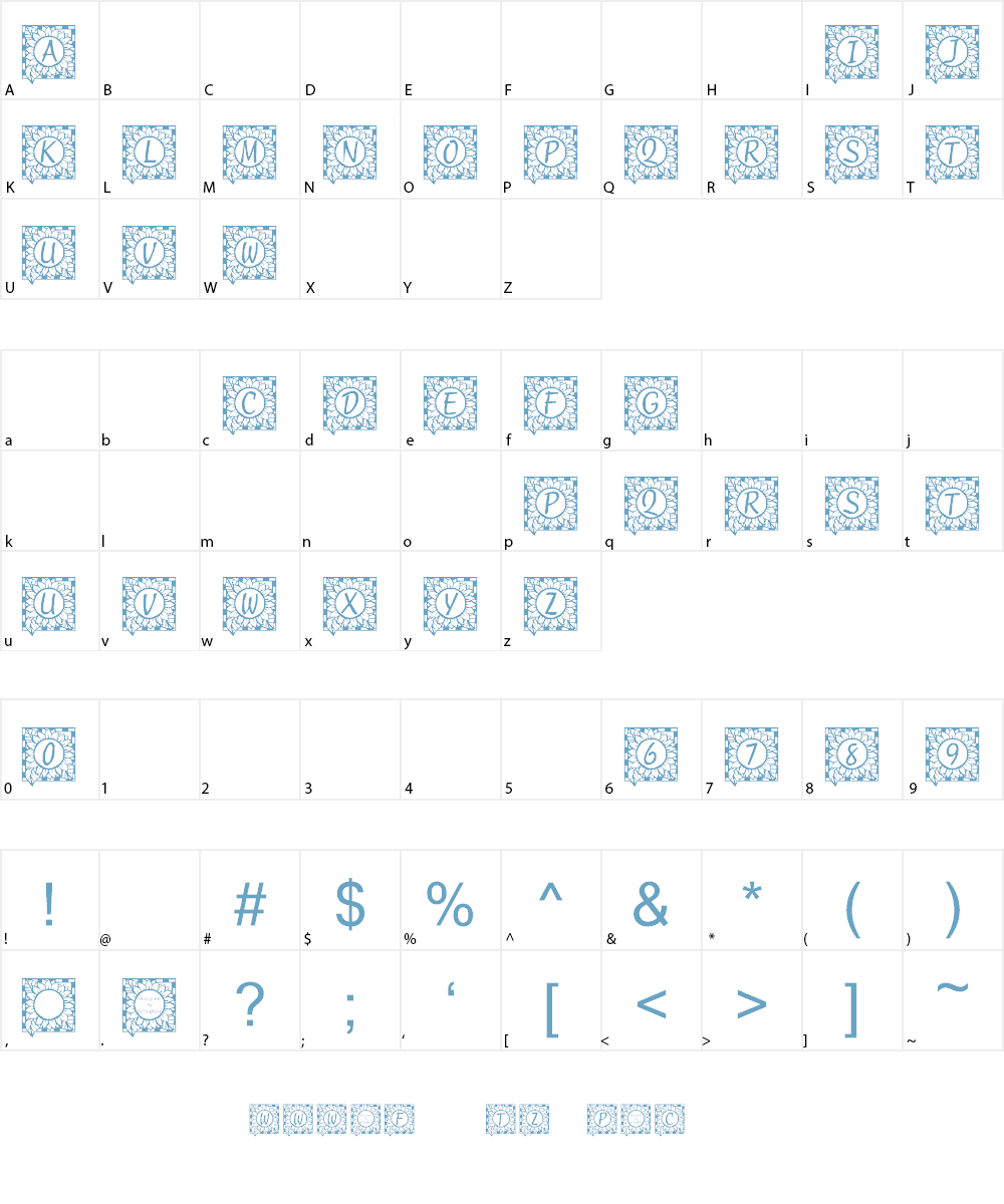 LCR Autumn Sunflowers Font Character